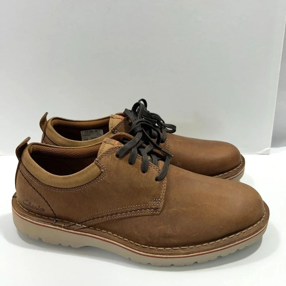 Clarks Eastridge Leather Low Oxford‎ Men's Light Brown US 7W